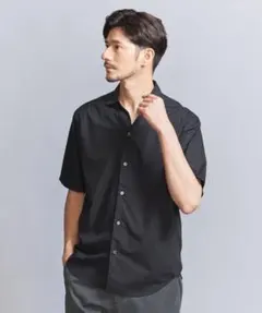 beauty＆youth クリアポプリン ワイドカラー スキッパーシャツのサムネイル