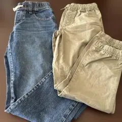 GAP ストレッチスリムデニムとカーキパンツセット 140cm