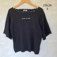 コルザ COLZA ニット 半袖 S ブラック 黒 ロゴのサムネイル