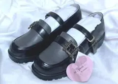 新品　未使用　しまみさ　青木美沙子　しまむら　シューズ　黒　LL　コラボ