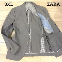 極美品✨ZARA テーラードジャケット 千鳥格子 ブルー 大きいサイズ 3XL