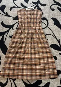 アーバンリサーチブラウン系チェック柄ワンピース