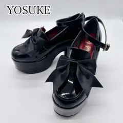 YOSUKE ヨースケ 厚底 リボン パンプス 黒 L 地雷 量産 ゴスロリのサムネイル