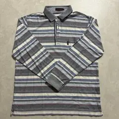 INSPIRE 長袖ポロシャツ ボーダー柄 メンズ LL