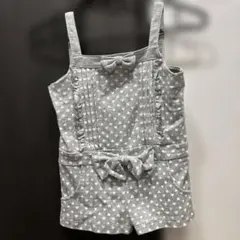 Confide ハート柄オーバーオール グレー