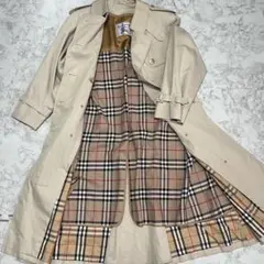 バーバリー トレンチコート ライナー付 ノバチェック ロング丈 7AR ベージュ