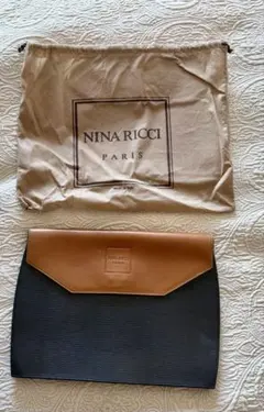 NINA RICCI クラッチバッグ ブラック/ブラウン