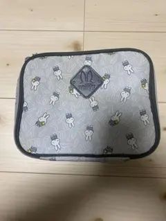 即購入OK！ミッフィー おむつポーチ グレー 消臭ネーム付き トラベルポーチ