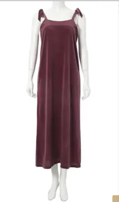 fifth リボンデザインベロアワンピース