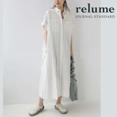 relume美品コットンオーバーサイズシャツワンピースF