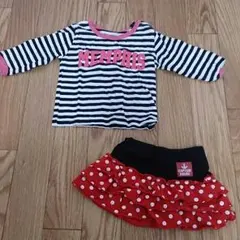 流行りのボーダーTシャツ  ミニーちゃん風スカート