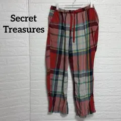 ラメ混チェック柄 コットン ラウンジパンツ パジャマ ルームウェア 【L】希少