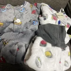 フワフワあったかパジャマ　80㎝✖️2セット 乗り物　お寿司