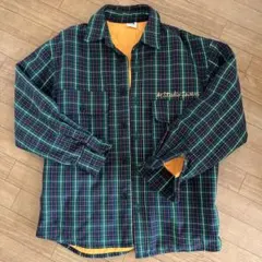 人気　格安　美品　グリーン　チェック　ジャケット　アウター　キルティング　ネル