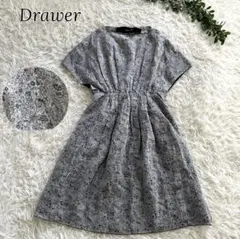 drawer 小花柄　フレンチスリーブ　ギャザー　リネン100% ワンピースのサムネイル