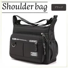ショルダーバッグ メンズ レディース ブラック カバン 鞄 多ポケット 多収納