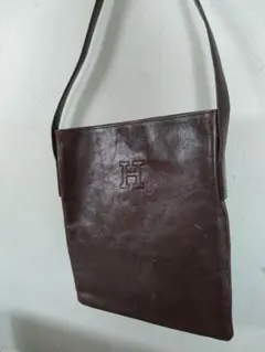 HIROFU ヒロフ レザー ショルダーバッグ ブラウン ジップのサムネイル