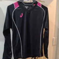 asics バレーボール用 長袖シャツ M 黒