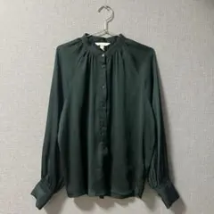 H&M エイチアンドエム／ダークグリーン 長袖 シャツ　ブラウス