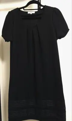 Natural Beauty BASICS ブラック 半袖 ひざ丈ワンピース