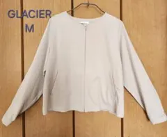 GLACIER ノーカラージャケット ライトベージュ M☆美品