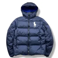 ラルフローレン ダウン ジャケット ビッグポニー 刺繍 2WAY ネイビー M