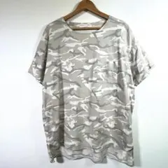 インヘリット〔L〕コットンリネン混 カモフラ柄 カットソー Tシャツ 迷彩 夏のサムネイル