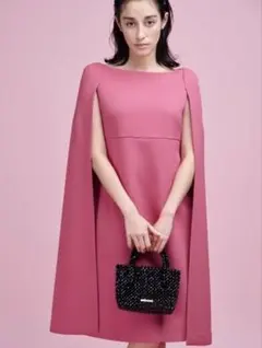 極美品✨25SS セルフォード　ニットワンピース　半袖　ピンク　フレア　ロング セゾンドパピヨン SAISON DE PAPILLON ギャザースリーブプチ