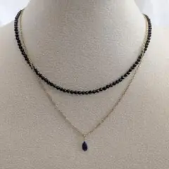 ブラックスピネル ビーズネックレス 3mm