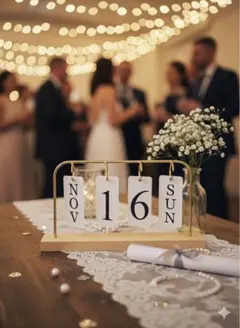 し*ー様 結婚式に！北欧風 万年カレンダー 月日曜日パーツ完備 ウェルカムスペー