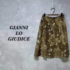 【大きいサイズ✨リネン混】ジャンニロジュディチェ スカート ブラウン 3461