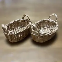 ミニチュア　バスケット　小さなかご　2個セット