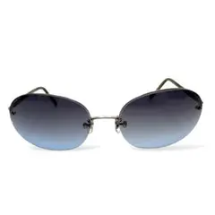OLIVER PEOPLES ハーフリム オーバル サングラス ブルー系レンズのサムネイル