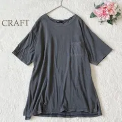 クラフト　半袖Tシャツ ヴィンテージ加工　胸ポケット　綿　カジュアル　Lのサムネイル