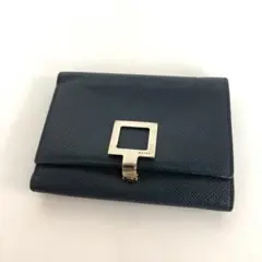 Bally バリー ネイビー レザー 二つ折り財布 シルバー金具のサムネイル