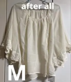 after all アフターオール　M ポンチョ風カットソー　生成り　ブラウス