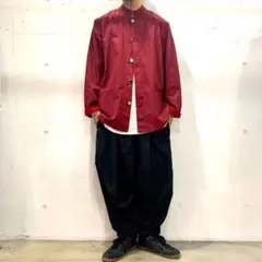ヨーロッパ古着DEADSTOCKイタリア軍ストライプ柄シェフジャケット紺×赤