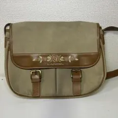 LANCEL ランセル ハンドバッグ レザー キャメル ロゴ金具