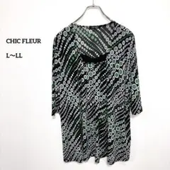 CHIC FLEUR ドット柄チュニック L-LLゆったりe049