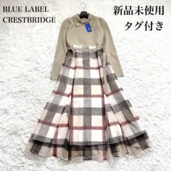 定価5万✨美人百花コラボ　タグ付　ブルーレーベル ワンピース チェック ベルト