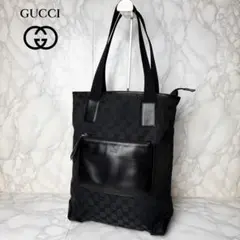 031 極美品 GUCCI トートバッグ ハンドバッグ 肩掛け GGキャンバス