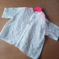 新品studio CLIP シアーチェックハーフスリーブシャツ白