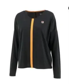 (美品) FILA ブラック/オレンジライン 長袖Tシャツ Mサイズ　レディース