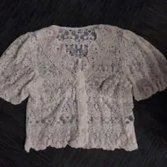 Dazy 総レース 半袖ブラウス アイボリー