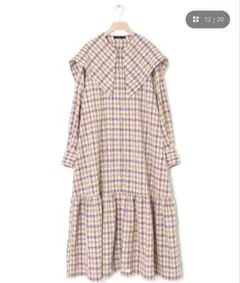 w closet 【2WAY】チェック柄BIGカラーシャツワンピース