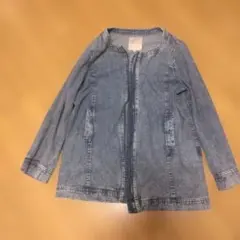 レディースLLライトブルーデニム薄手ジャケット