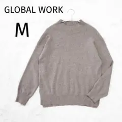 GLOBAL WORK メルティスタンドスリットプルオーバー Mサイズ 杢モカ