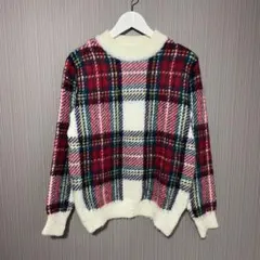 BEAUTY&YOUTHビューティー&ユースロイヤルチェックシャギーモヘアニット