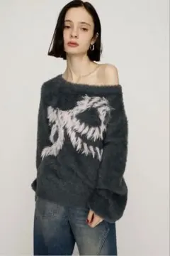 S rib knit tops ribbon - メルカリ