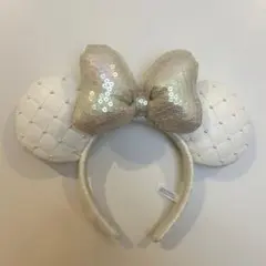 ディズニー　カチューシャ ミニーちゃん ホワイト キルティング